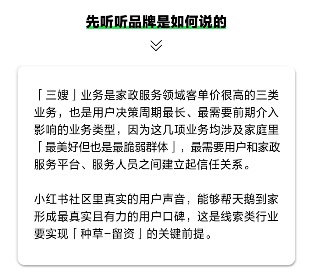 如何在小紅書實現(xiàn)高效線索經(jīng)營？天鵝到家沿著用戶搜索路徑「下功夫」，線索量環(huán)比增長近700%